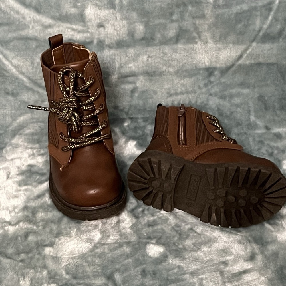 Children's Carter's Canna Brown Boots Sparkles Zip‎ Up Toddler Girls Sz 5M